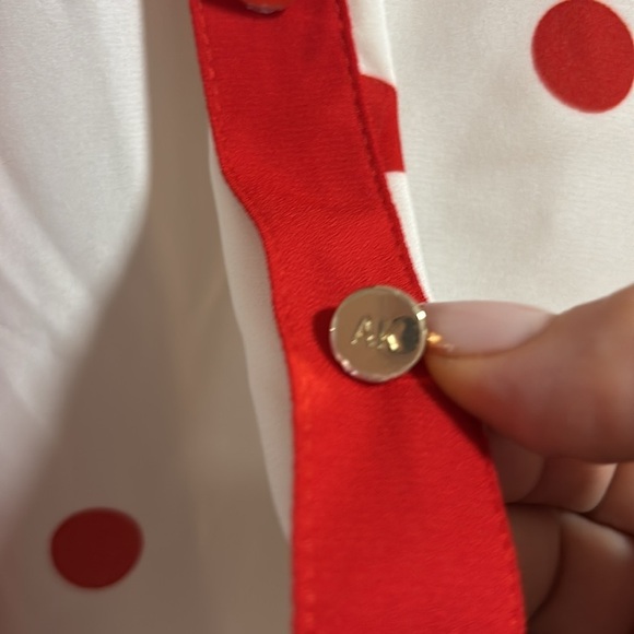 AK  Nathalie Red Polka Dot shirt - Picture 3 of 9